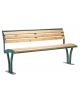 Panchina con schienale in acciaio zincato e verniciato, doghe in legno di pregio - cm 165x57x84,8h