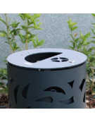 Cestone portarifiuti dal design originale in acciaio zincato e verniciato - Capacità Lt 80 - con spegnisigarette - cm Ø40,5x80,5