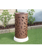 Cestone portarifiuti dal design originale in acciaio zincato e verniciato - base in cemento - Capacità Lt 80 - cm Ø50x75,5h