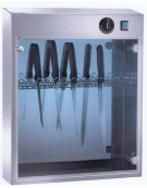 Armadietto sterilizzatore in acciaio inox a raggi UV da 14 coltelli - cm 54x16x64h
