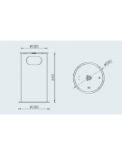 Cestino portarifiuti di forma cilindrica, in acciaio zincato e verniciato, capacità 110 lt - cm Ø59x94h