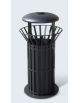 Cestino portarifiuti da 80 lt, di forma cilindrica in acciaio zincato e verniciato - base in ferro, da tassellare - cm Ø57x105,3