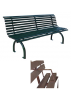 Panchina con schienale e braccioli realizzata in acciaio zincato e verniciato - COLORE A SCELTA - cm 200x61,1x86,5h