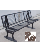 Panchina con schienale e braccioli in acciaio zincato e verniciato - cm 182x57,8x82,4h