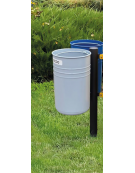 Cestino per la raccolta differenziata con 2 contenitori, da inghisare, in acciaio zincato e verniciato - cm L. 84