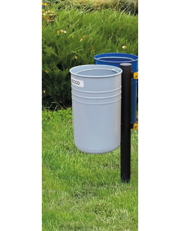 Cestino per la raccolta differenziata con 2 contenitori, da inghisare, in acciaio zincato e verniciato - cm L. 84