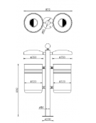 Cestino per la raccolta differenziata, 2 contenitori, in acciaio zincato e verniciato, da inghisare - cm L. 87,2