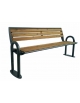 Panchina con struttura e braccioli in metallo - Seduta e schienale in legno di pregio - cm 179,6x61x81,8h