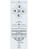 Cestino raccolta differenziata 4 settori in acciaio zincato e verniciato con coperchio e posacenere, da inghisare - cm 85,2x85,2