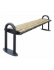 Panchina senza schienale con seduta in legno di pregio e struttura in metallo - cm 179,6x48,5x58,9h