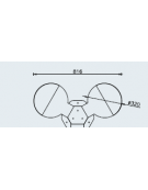 Cestino per la raccolta differenziata con 2 contenitori, completo di coperchi e posacenere, da tassellare - cm 81,6x109,5h