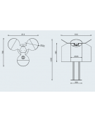 Cestino per la raccolta differenziata con 3 contenitori, completo di coperchi e posacenere, da tassellare - cm 81,6x75x109,5h