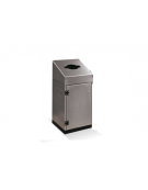 Cestone con sagomatura dei fori per la raccolta differenziata a 1 settore, in acciaio inox - cm 50x50x95,5h