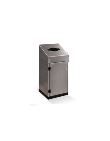 Cestone con sagomatura dei fori per la raccolta differenziata a 1 settore,  in acciaio inox - cm 50x50x95,5h