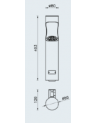 Spegnisigarette realizzato in acciaio zincato e verniciato. Da fissare a muro - cm Ø8x40,3h