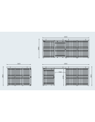 Pensilina per bici in acciaio zincato e verniciato, con porta apribile manualmente tramite anta scorrevole - cm L.690
