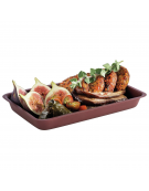 Vassoio in acciaio inox - colore marrone - cm 25,5x16x3h
