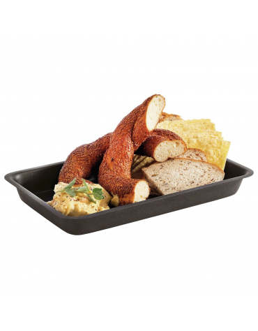 Vassoio in acciaio inox - colore nero - cm 25,5x16x3h