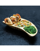 Piatto presentazione per sushi in bambù - cm 26x12x5h
