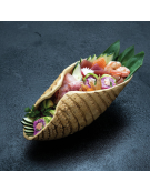 Piatto presentazione per sushi in bambù - cm 32x12x10h