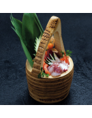 Piatto presentazione per sushi in bambù - Diametro Ø cm 16 - Altezza cm 30