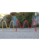 Portabici 2 posti alto-basso realizzato in acciaio zincato e verniciato - Da tassellare - cm 102,8x20x82h