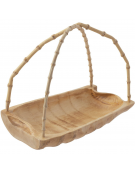 Piatto presentazione per sushi in bambù - cm 22x15x15h