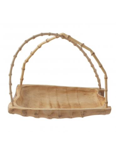 Piatto presentazione per sushi in bambù - cm 22x15x15h