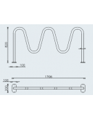 Portabici 3 posti alto-basso realizzato in acciaio zincato e verniciato - Da tassellare - cm 170,6x20x82h
