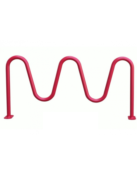 Portabici 3 posti alto-basso realizzato in acciaio zincato e verniciato - Da tassellare - cm 170,6x20x82h