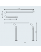 Portabici 1 posto realizzato in acciaio zincato e verniciato - Da tassellare - cm 140x29,8x85,5h