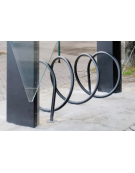 Portabici a spirale 5 posti realizzato in acciaio zincato e verniciato. Da tassellare - cm 189x79,4h