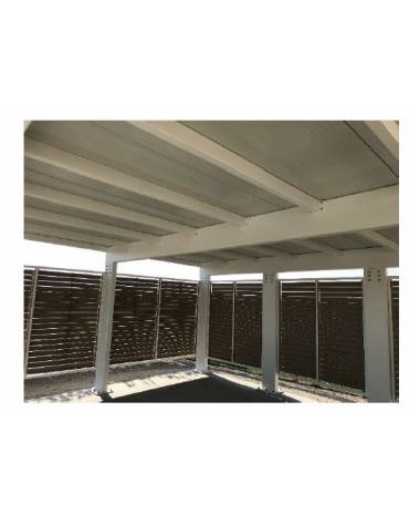 Copertura per singolo posto auto, con struttura in acciaio zincato e verniciato, copertura con pannelli coibentati - cm 400x300