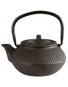 Teiera in ghisa smaltata senza colino - colore nero - capacità ml 300  - cm 12,5x11x12,5h