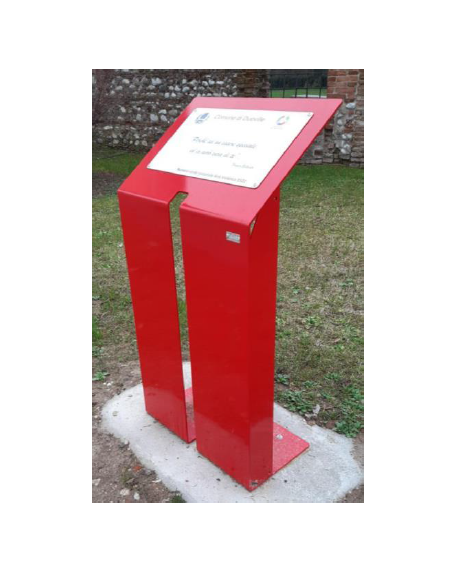 Leggio per esposizione in lamiera di acciaio piegata, zincato e verniciato - da inghisare - cm 55x30,6x108h