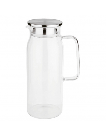 Caraffa in vetro con coperchio inox e filtro integrato per torsoli o ghiaccio - Lt. 1,5  - Diametro Ø cm 49 - Altezza cm 26