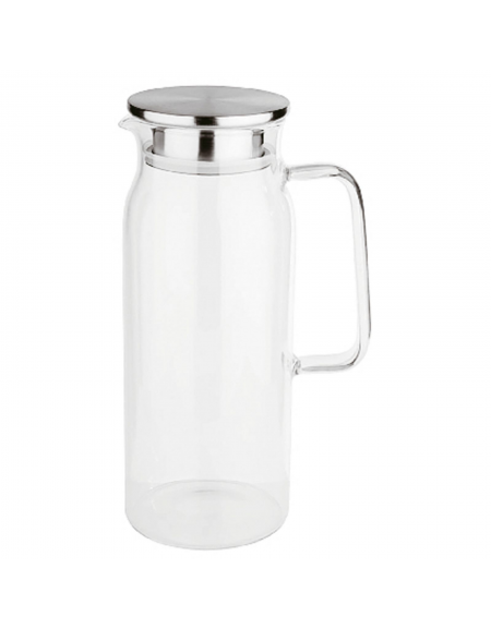 Caraffa in vetro con coperchio inox e filtro integrato per torsoli o ghiaccio - Lt. 1,5  - Diametro Ø cm 49 - Altezza cm 26