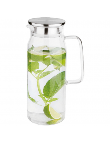 Caraffa in vetro con coperchio inox e filtro integrato per torsoli o ghiaccio - Lt. 1,5  - Diametro Ø cm 49 - Altezza cm 26
