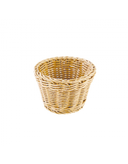 Cesto pane tondo in polipropilene colore beige - Diametro Ø cm 13 - Altezza cm 10