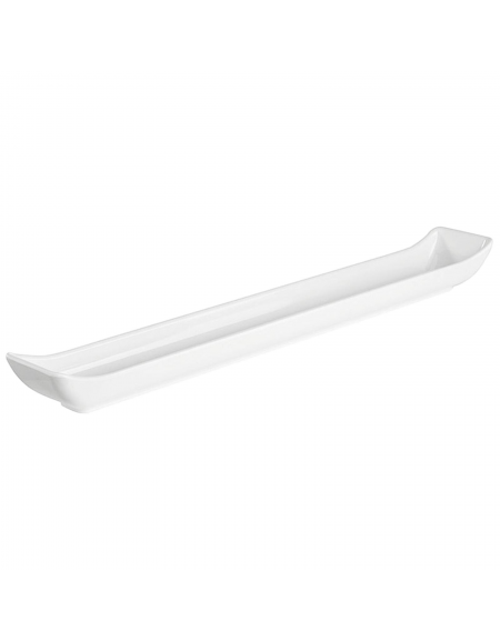 Ciotola rettangolare in melamina di colore bianco - cm 35x4,5x3h - lt 0,2