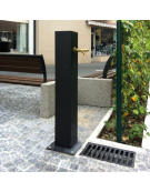 Fontana doppia con struttura quadra in acciaio zincato e verniciato, con rubinetto in ottone  - cm 15,2x100h