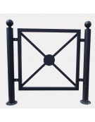 Supporto di testa da tassellare per barriera in tubolare acciaio zincato e verniciato - cm Ø8x111,7h