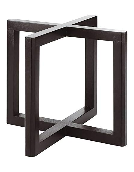 Supporto buffet in legno di acacia - colore nero - cm 20x20x17,5h