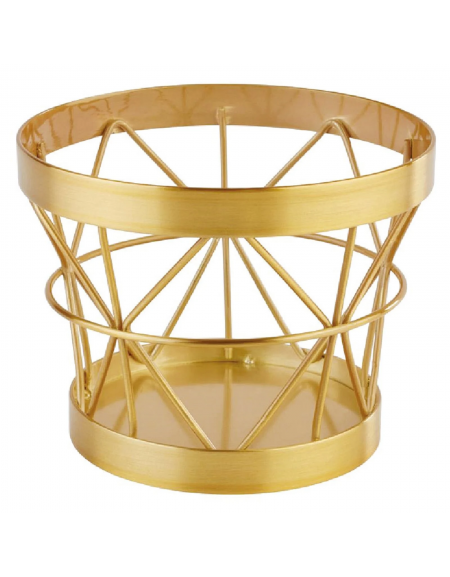 Alzata in acciaio inox a forma di cesto - colore oro - Diametro Ø cm 10,5 - Altezza cm 8