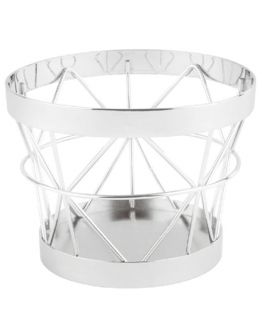 Alzata in acciaio inox a forma di cesto - Diametro Ø cm 10,5 - Altezza cm 8