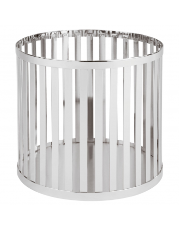Alzata in acciaio inox a forma di cesto - Diametro Ø cm 21 - Altezza cm 20