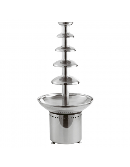 Fontana di cioccolato in acciaio inox - Capacità Kg 8 - Potenza W 370 - Diametro Ø cm 38 - Altezza cm 80