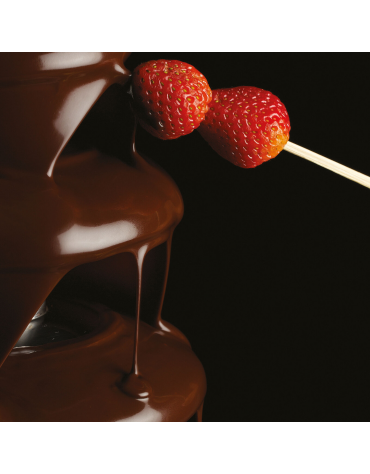 Fontana di cioccolato in acciaio inox - Capacità Kg 8 - Potenza W 370 - Diametro Ø cm 38 - Altezza cm 80