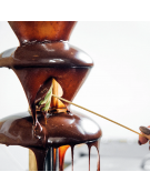 Fontana di cioccolato in acciaio inox - Capacità Kg 8 - Potenza W 370 - Diametro Ø cm 38 - Altezza cm 80