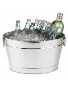 Secchio portabottiglie in metallo galvanizzato con inserto PVC - colore grigio - capacità Lt. 11 - cm 40x28x22h